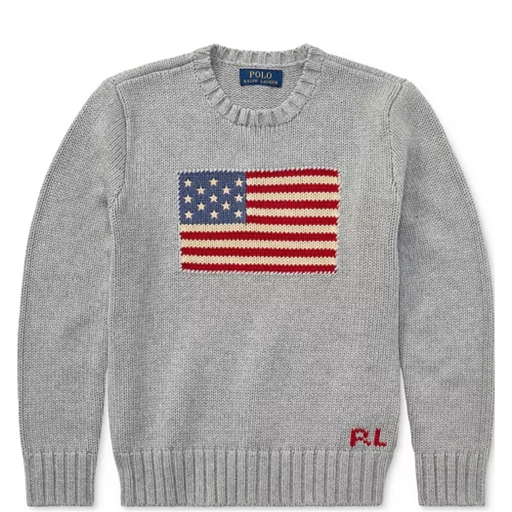 Boys Polo Ralph Lauren Iconic Flag Crewneck Swester